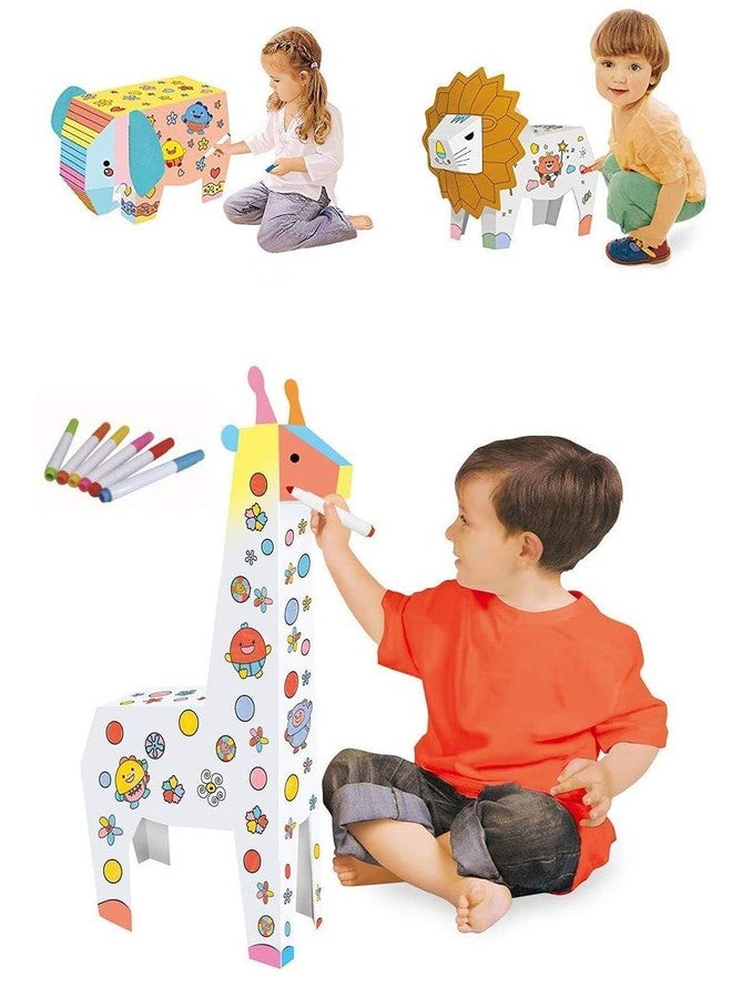 Crackles DIY 3D Paper Cardboard Folding Coloring Craft Animals Series-Random Animal - Image 2
